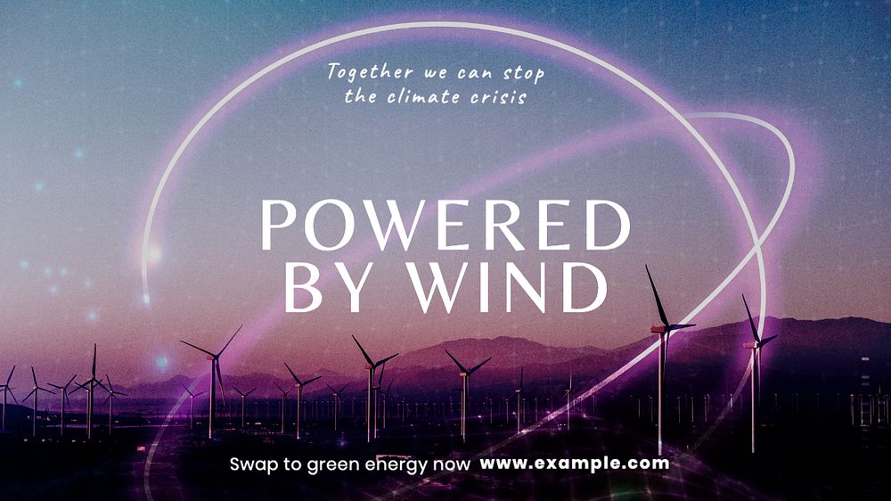 Wind power blog banner template, editable text