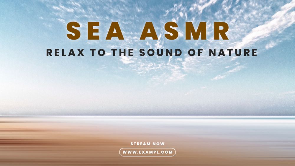 Sea ASMR blog banner template, editable design