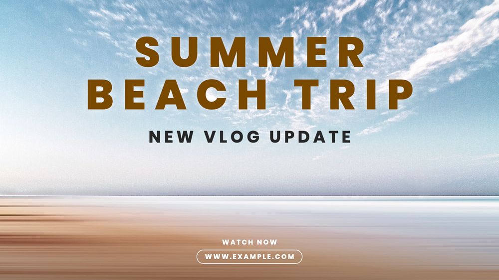 Summer beach trip blog banner template, editable design