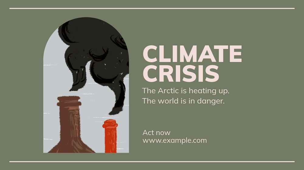 climate crisis  blog banner template, editable text