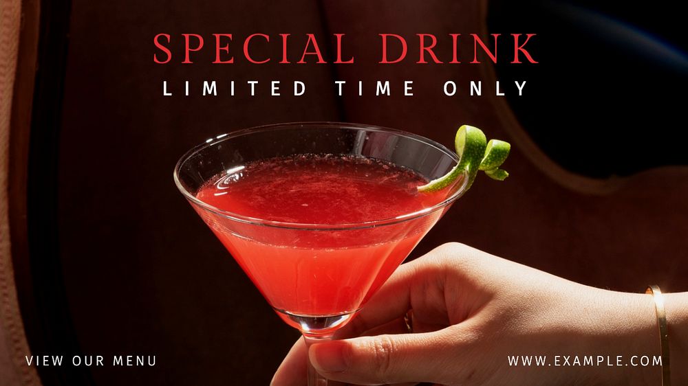 Special drink blog banner template, editable text