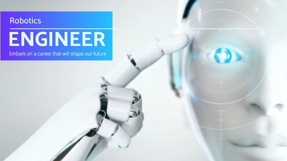 Robotics engineer blog banner template, editable text