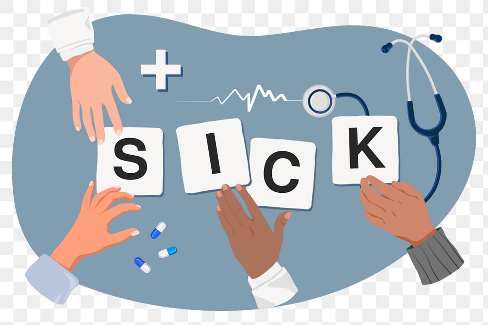 Sick diverse hands png, health & wellness editable remix