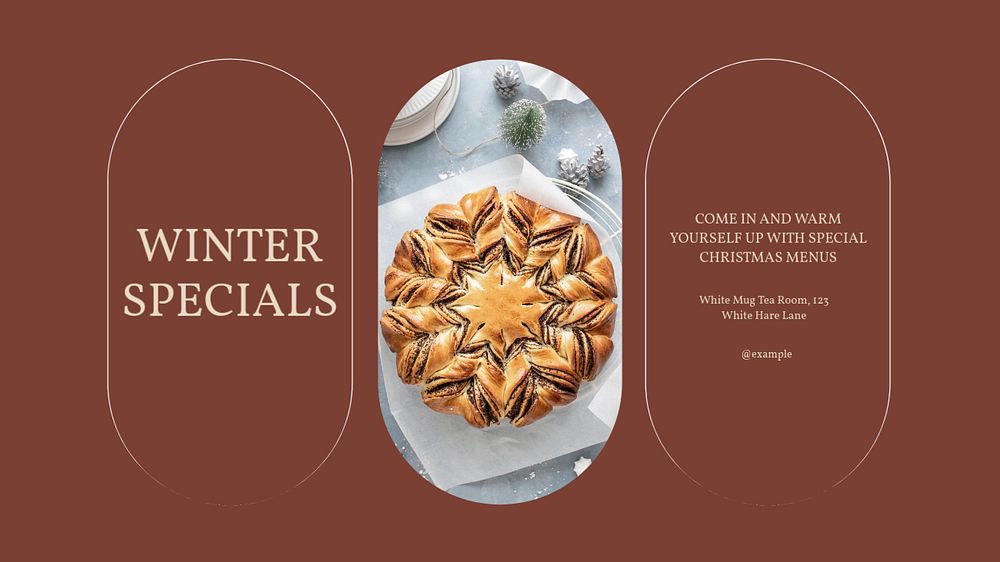 Winter special menu  blog banner template, editable text