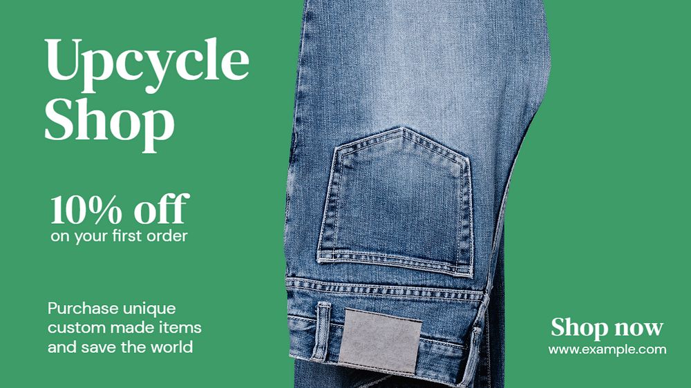 Upcycle shop blog banner template, editable text