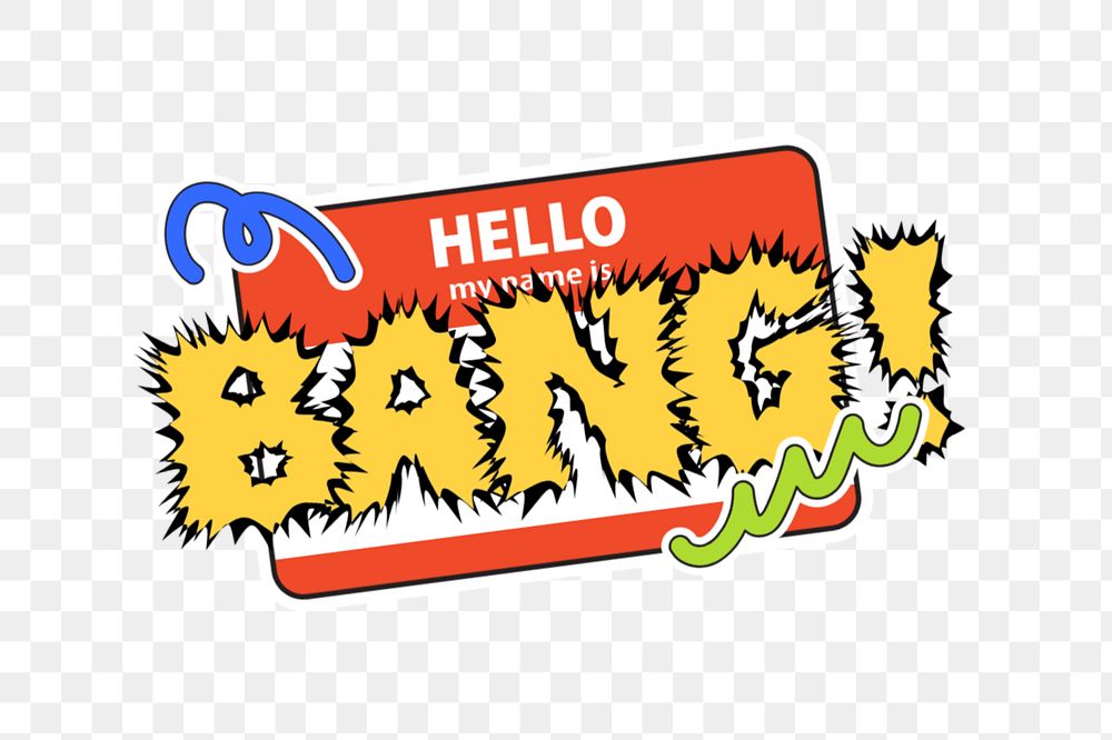 Bang! typography png collage element, editable design