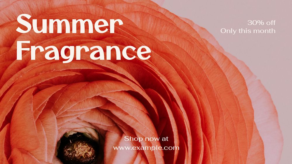 Summer fragrance  blog banner template, editable text