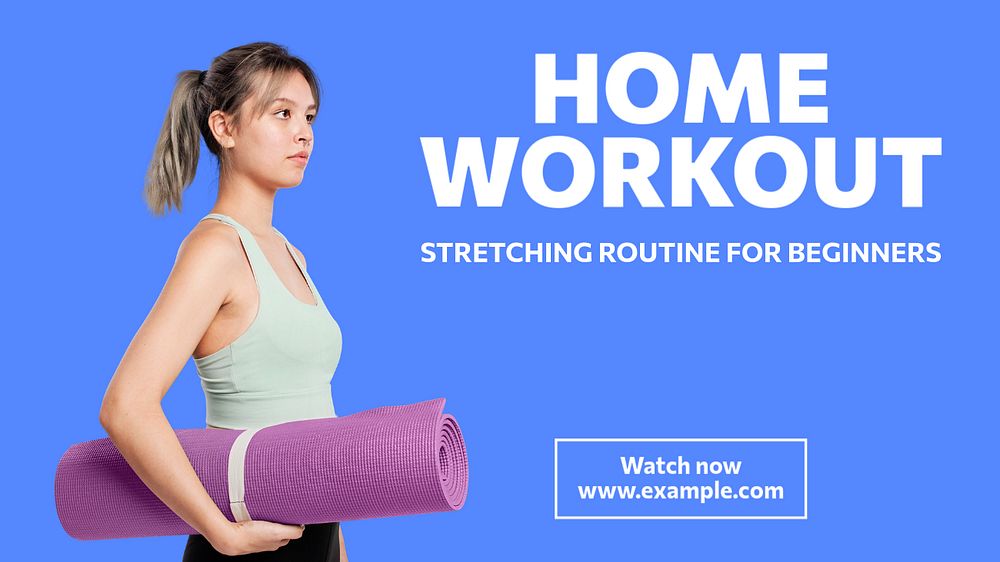 Home workout  blog banner template, editable text