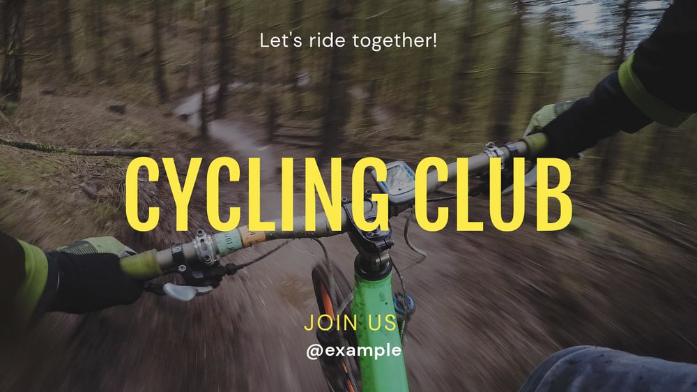 Cycling club  blog banner template, editable text