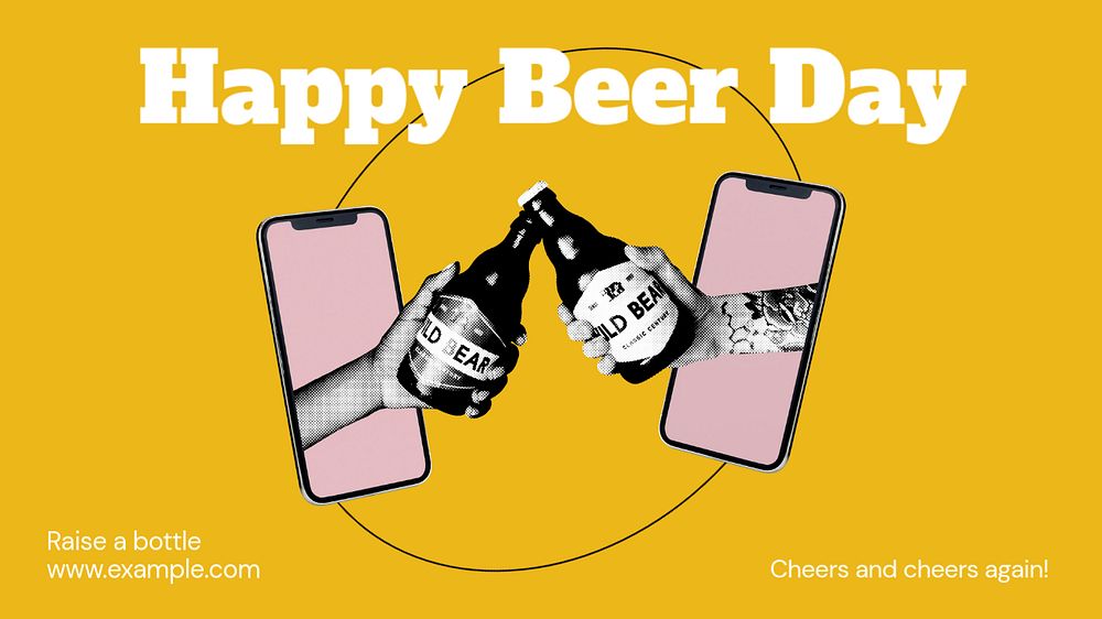 Happy beer day  blog banner template, editable text