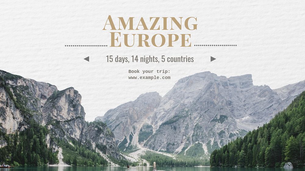 Europe trip  blog banner template, editable text