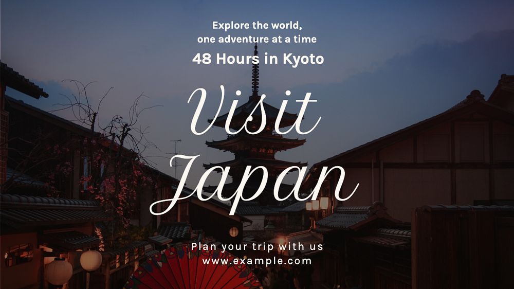 Japan travel  blog banner template, editable text