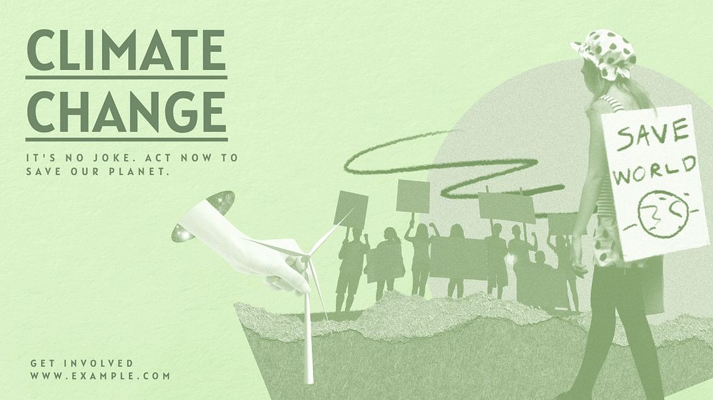 Climate change blog banner template, editable design