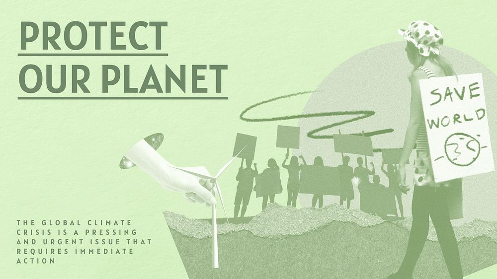 Protect our planet blog banner template, editable design