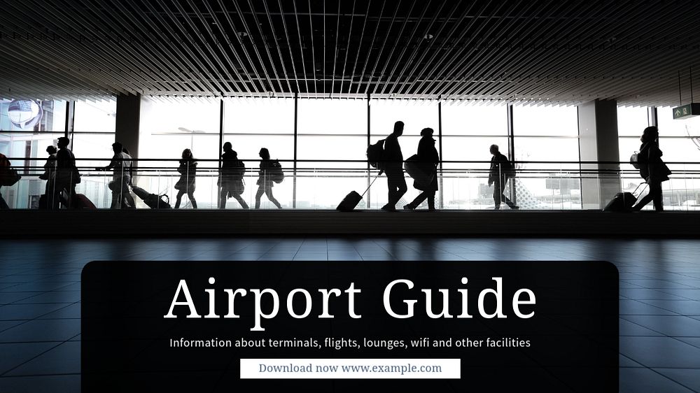 Airport guide  blog banner template, editable text