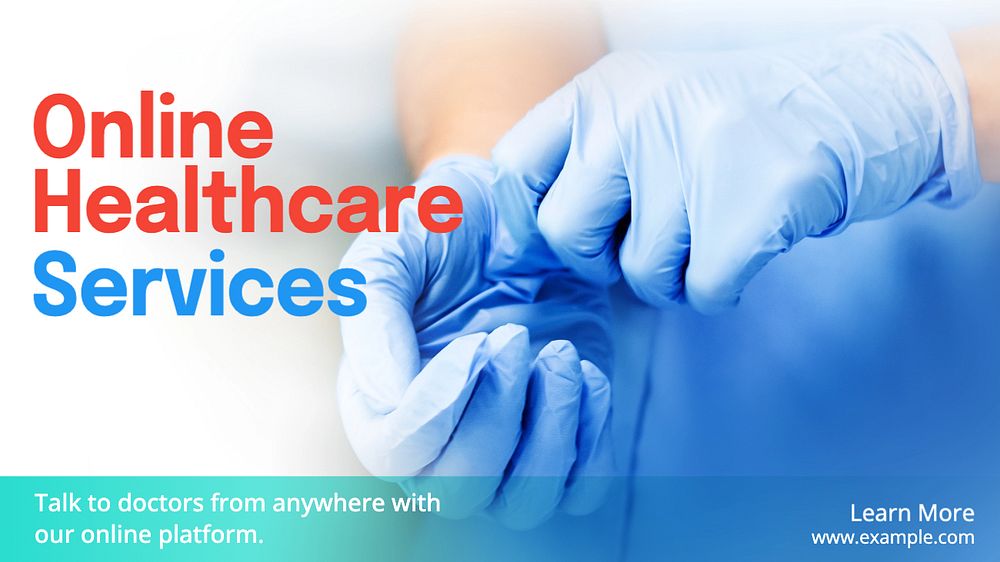 Online Healthcare Services blog banner template, editable text