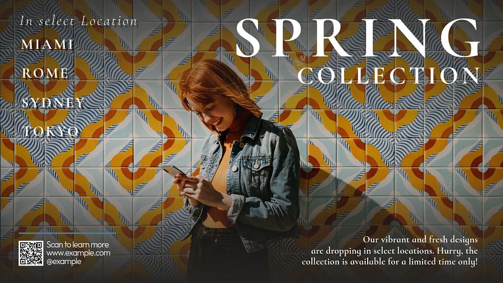 Spring collection  blog banner template, editable text