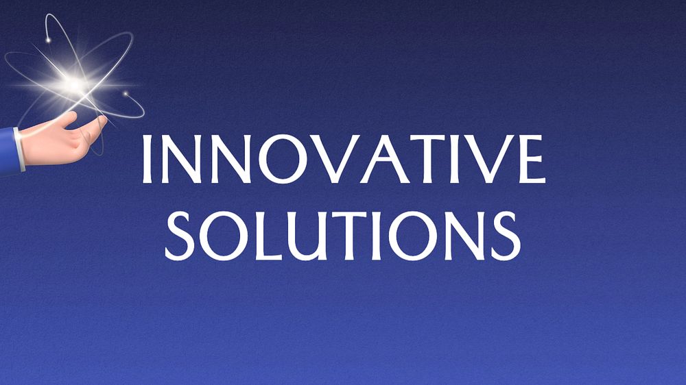 Innovative solutions blog banner template, editable text