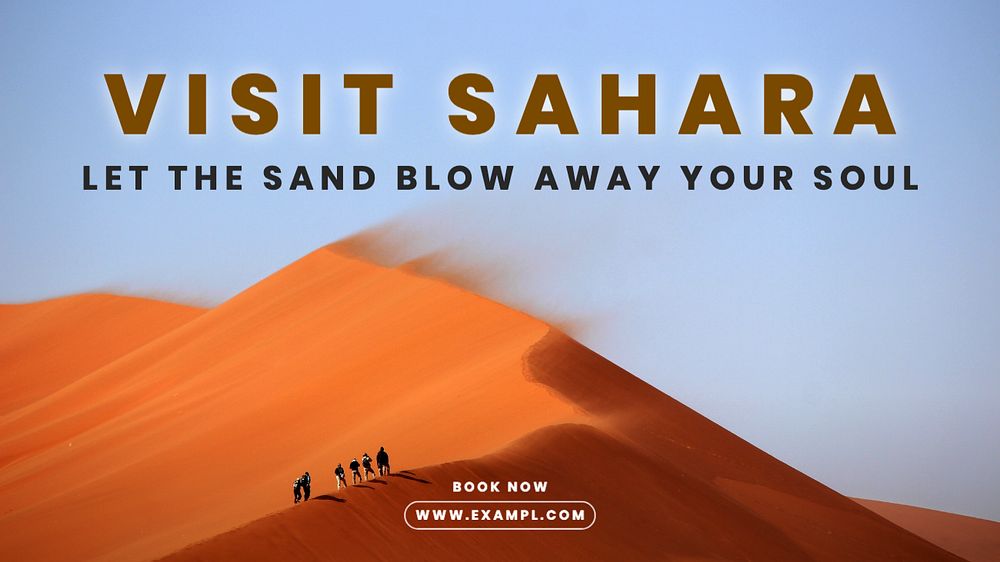 Visit Sahara blog banner template, editable design