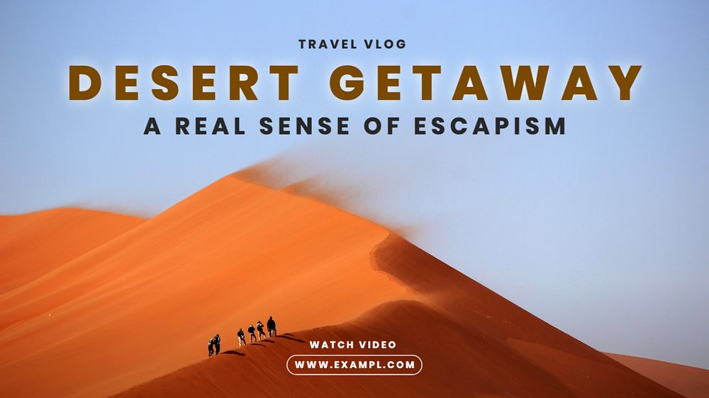 Desert getaway blog banner template, editable design