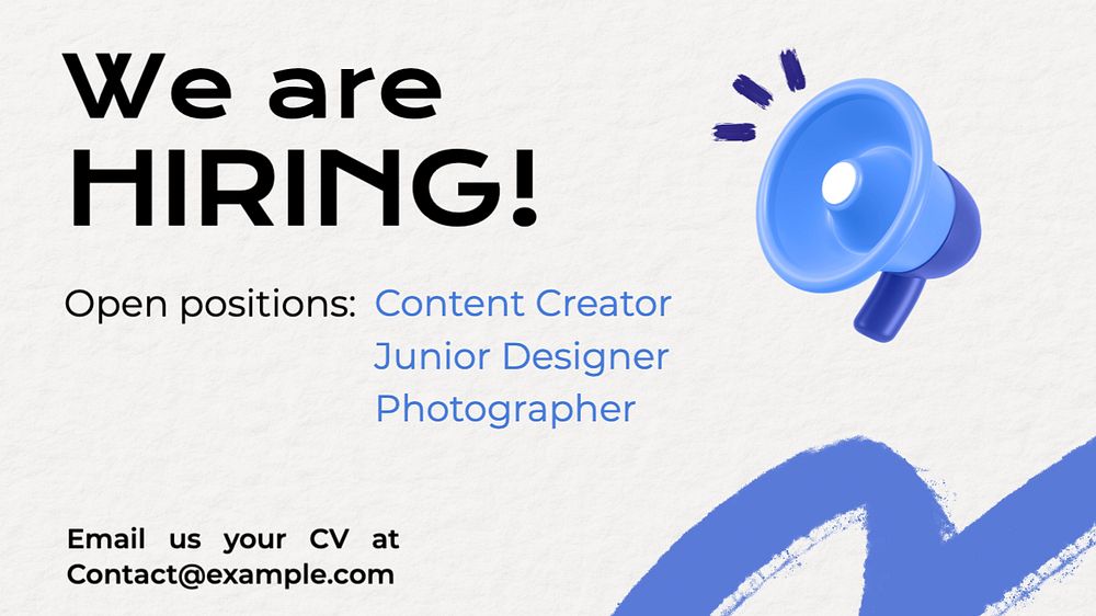 We're hiring blog banner template, editable text