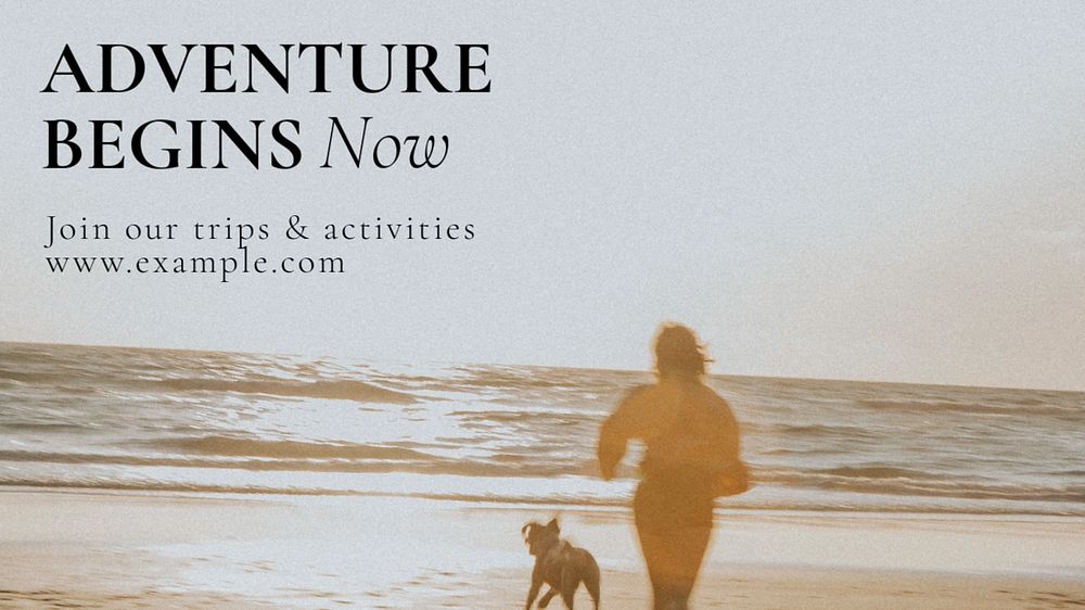 Adventure & travel  blog banner template, editable text