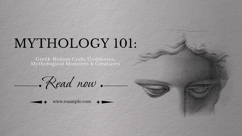 Mythology 101  blog banner template, editable text