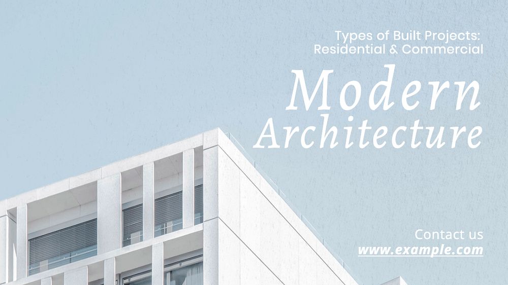 Modern architecture blog banner template, editable text