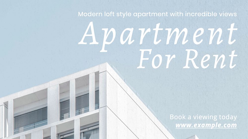 Apartment for rent blog banner template, editable text