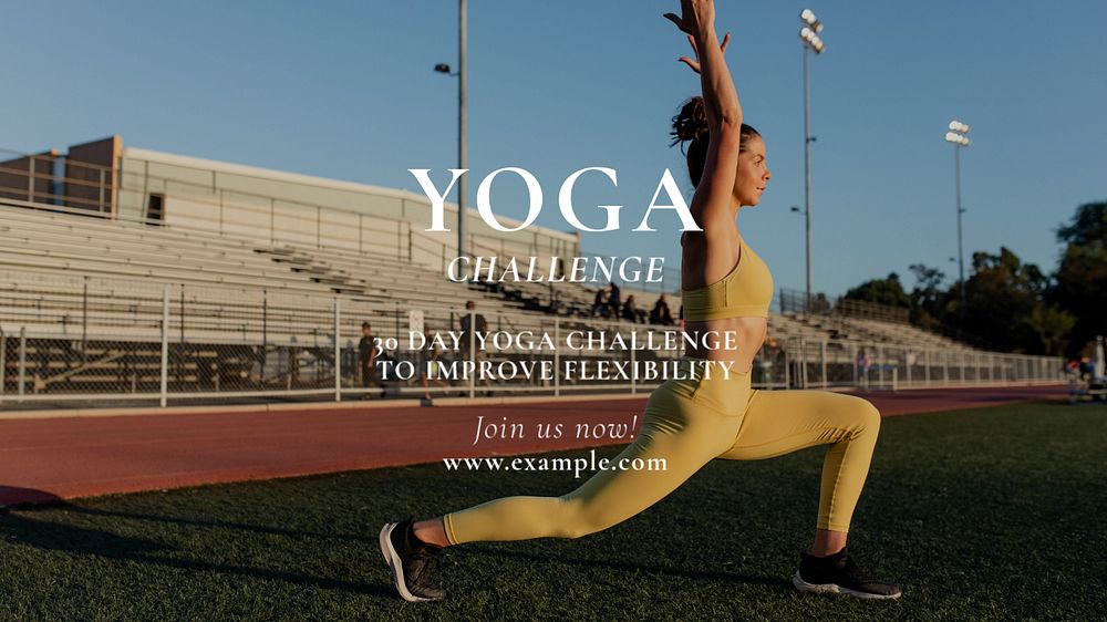 Yoga challenge  blog banner template, editable text