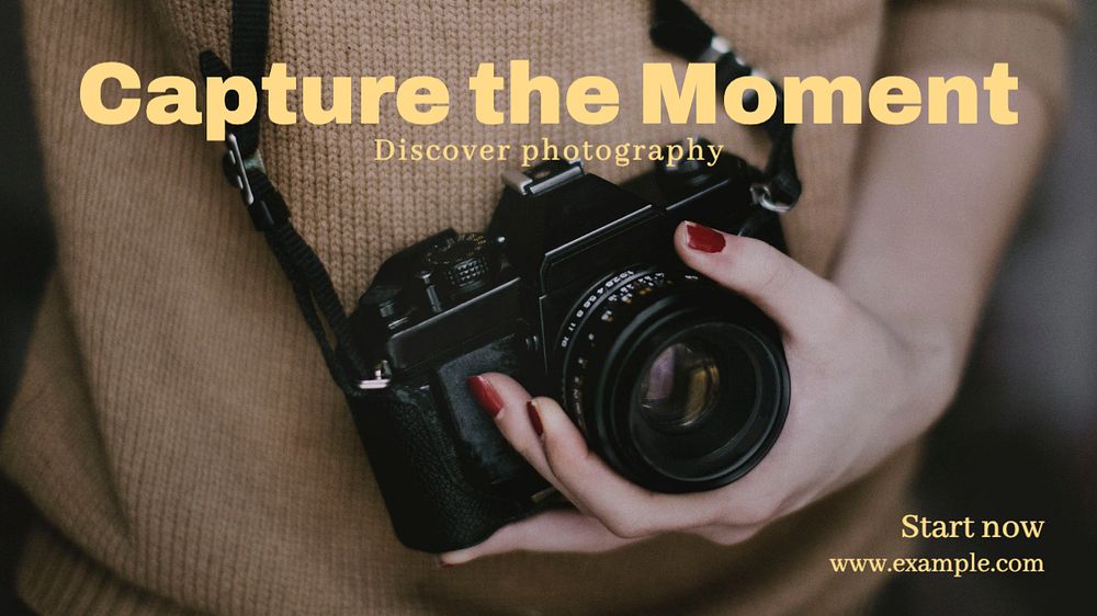 Discover photography blog banner template, editable text