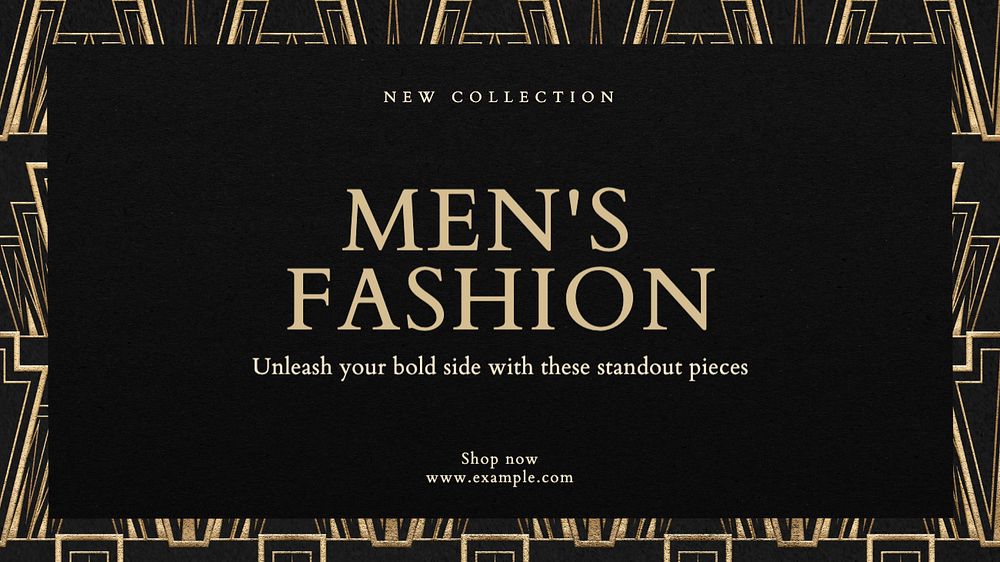 Men's fashion blog banner template, editable text