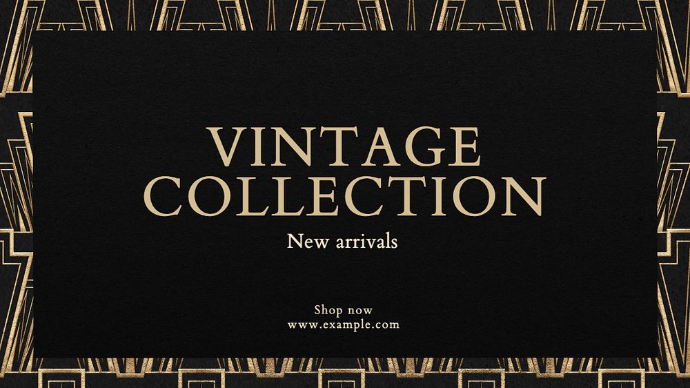 Vintage collection blog banner template, editable text