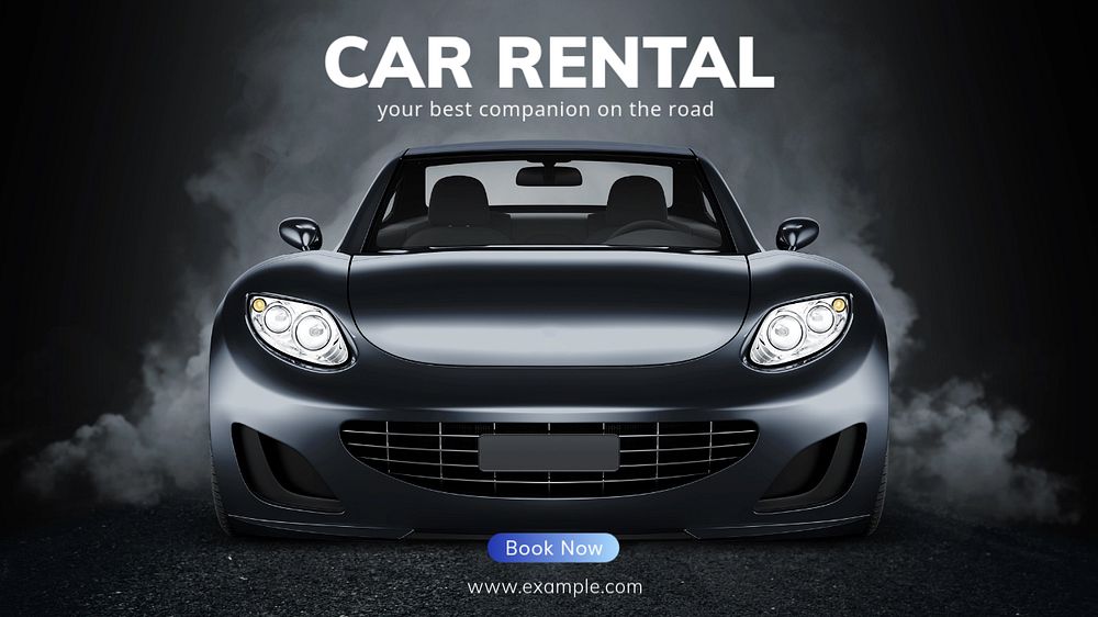 Car rental  blog banner template, editable text