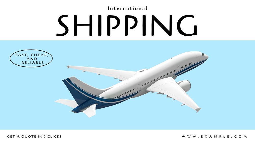 International shipping blog banner template, editable text