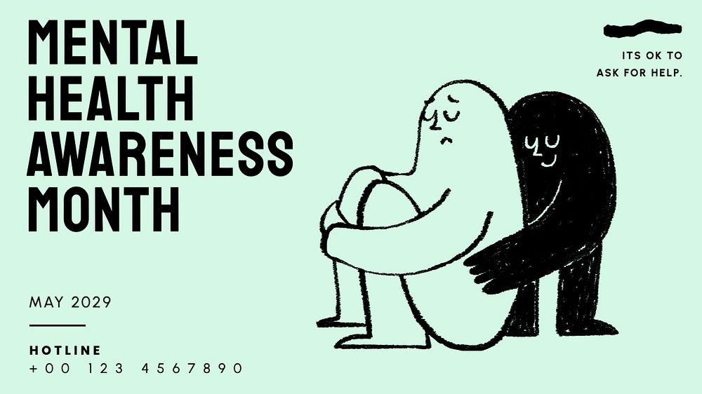 Mental health awareness blog banner template, editable text