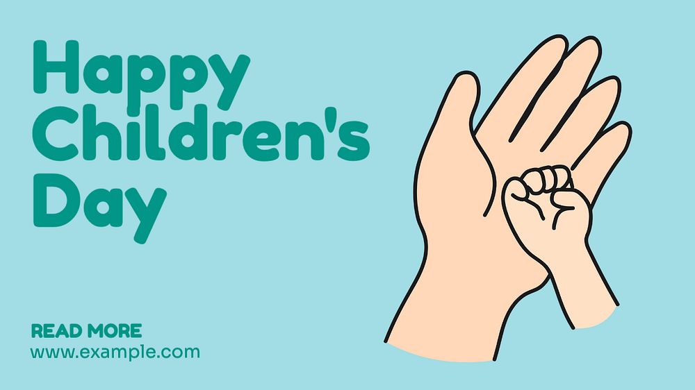 Children's day  blog banner template, editable text