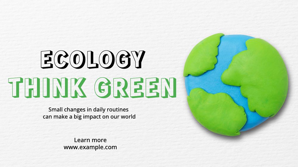 Ecology  blog banner template, editable text