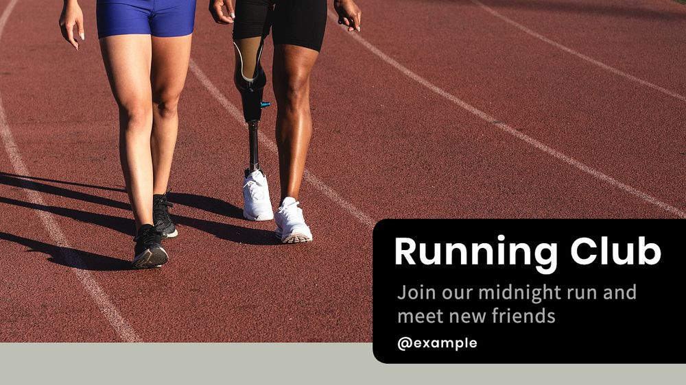 Running club  blog banner template, editable text