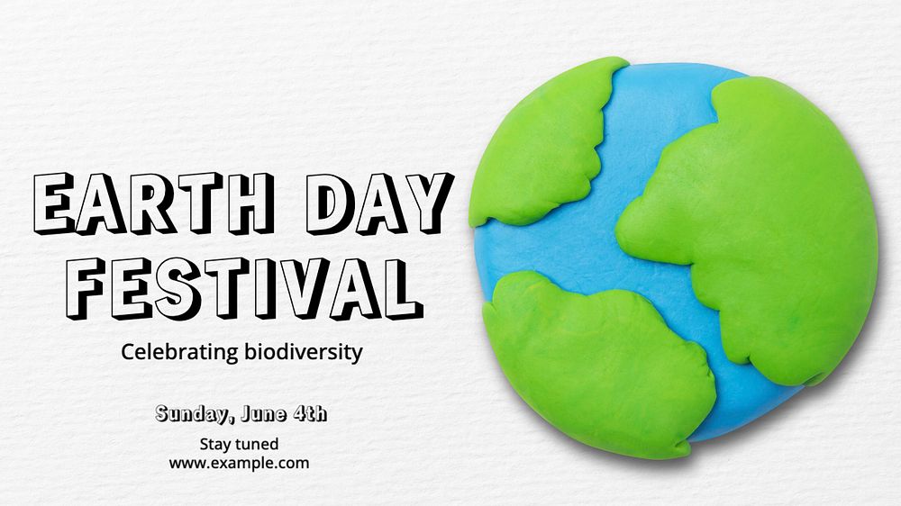 Earth Day  blog banner template, editable text