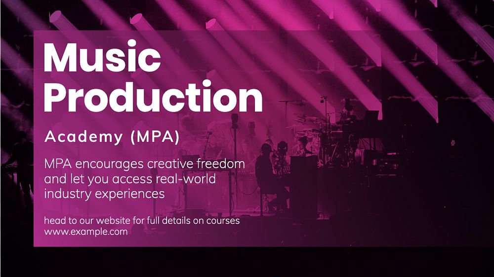 Music academy  blog banner template, editable text