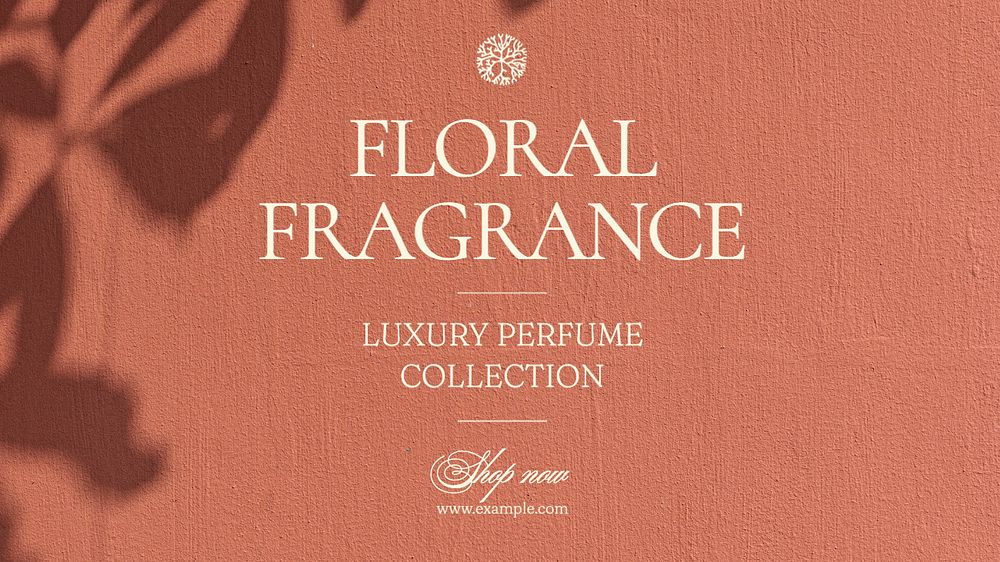 Floral fragrance blog banner template, editable text