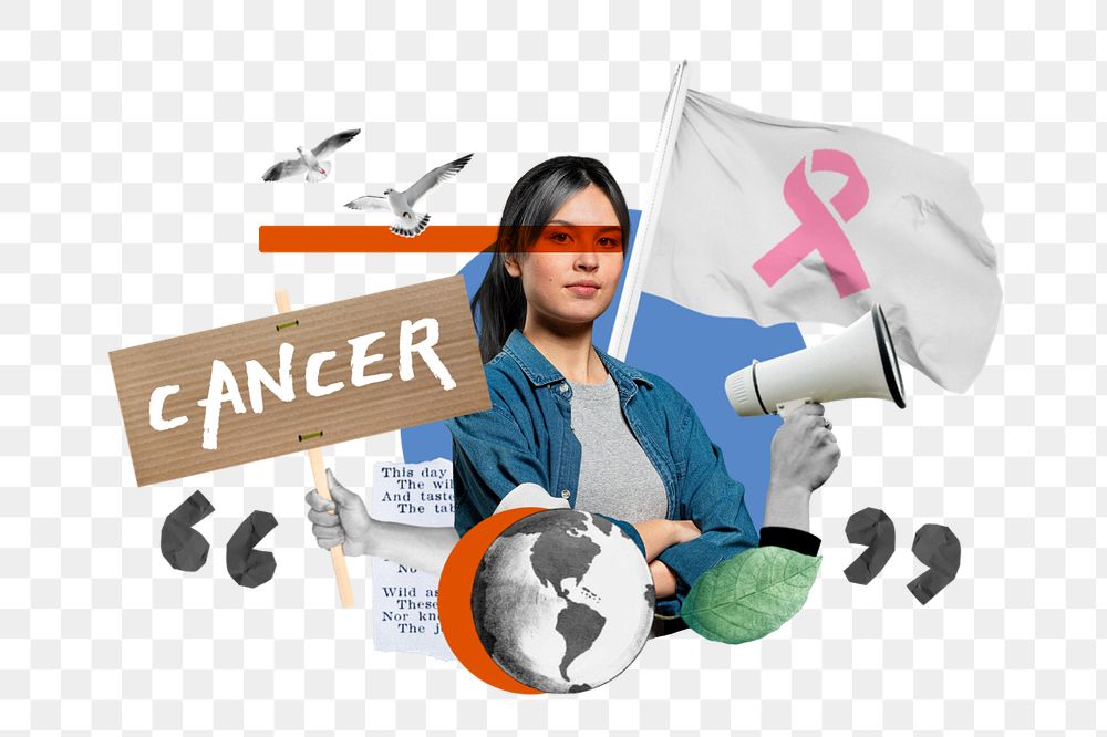 Cancer word, women's health protest remix, editable design