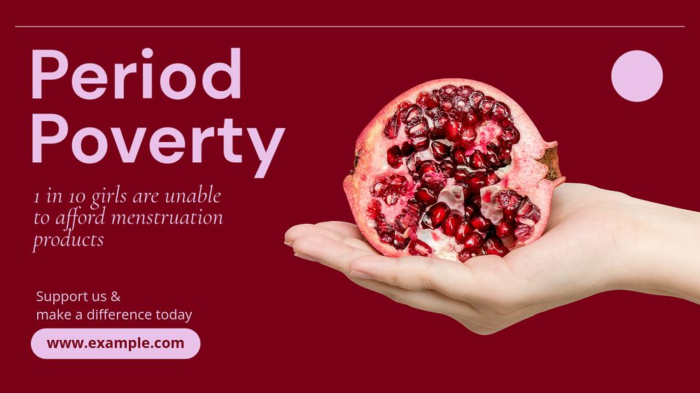 Period poverty  blog banner template, editable text