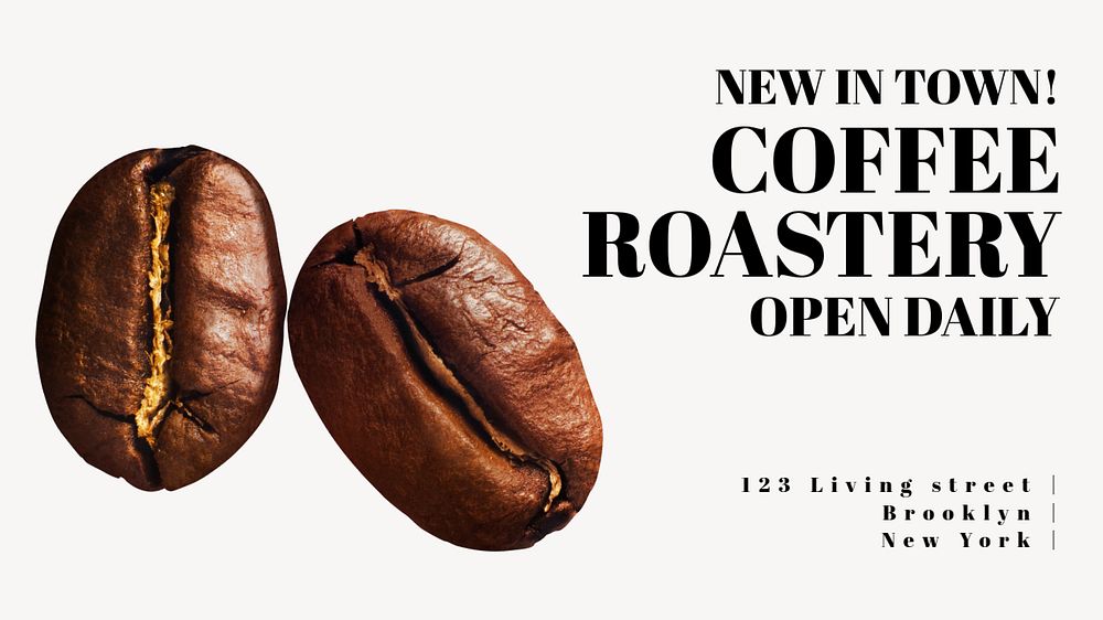 Coffee roastery  blog banner template, editable text