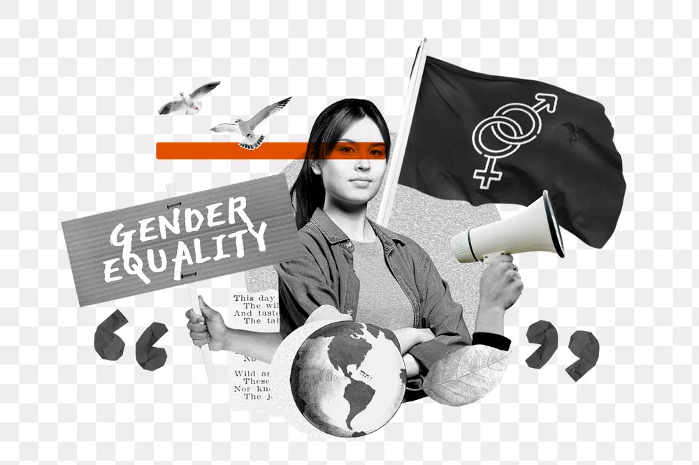 Gender equality, LGBTQ rights protest remix, editable design