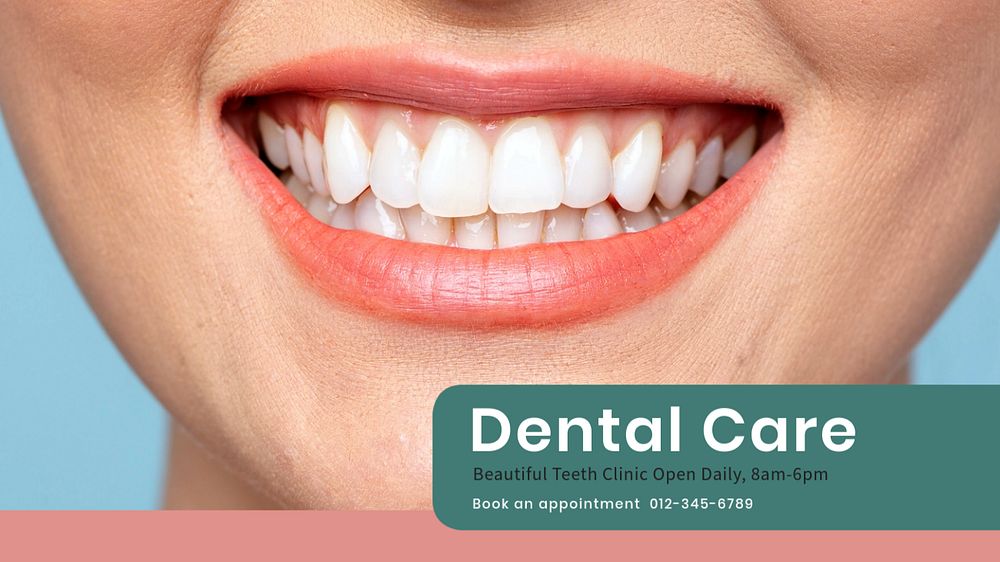 Dental care  blog banner template, editable text