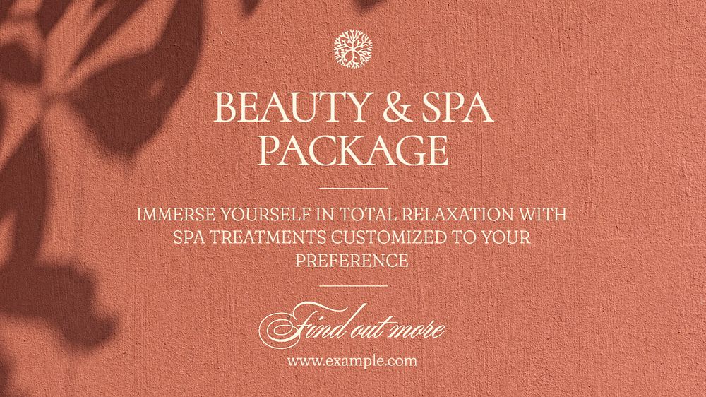 Beauty spa package blog banner template, editable text