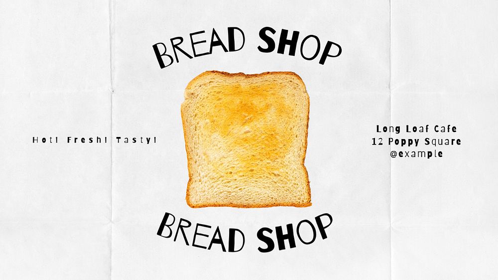 Bread shop  blog banner template, editable text