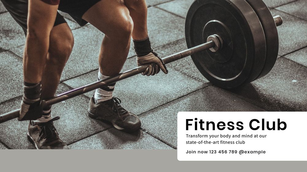 Fitness Gym Club  blog banner template, editable text